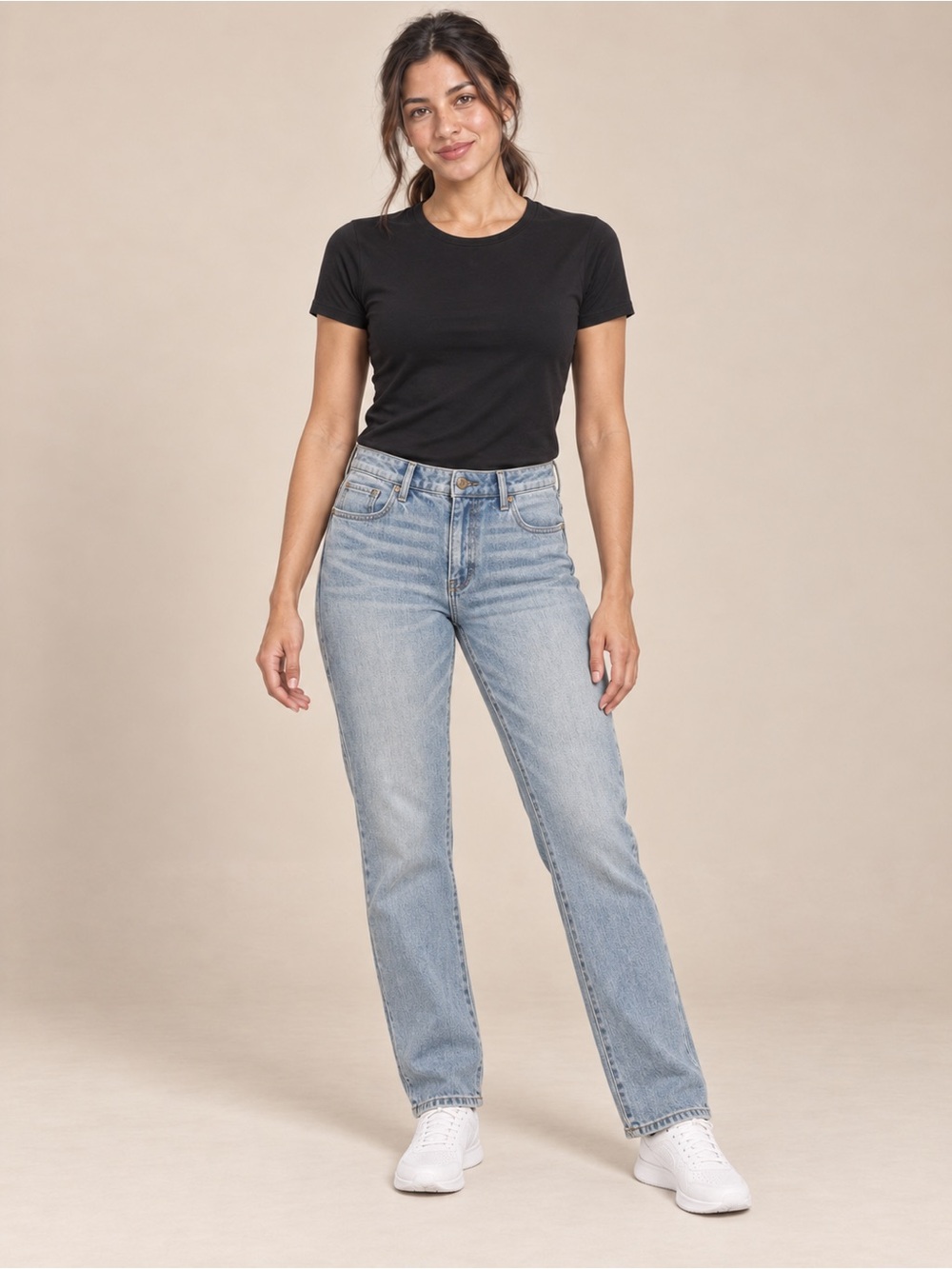 White House Black Market Curvy Straight Jeans Women 10 Light Wash